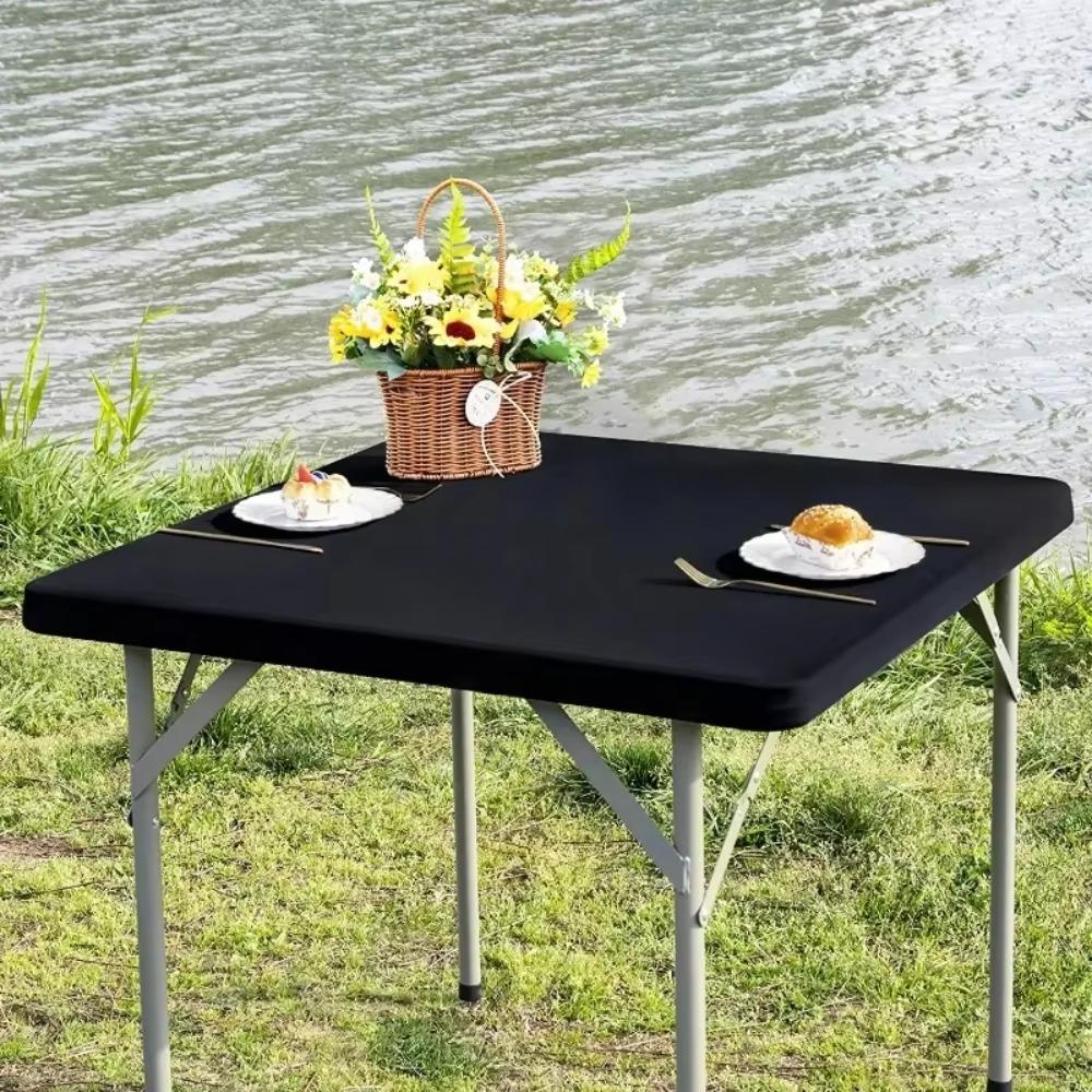 86X86CM Stain-Resistant Tablecloth Elastic Picnic Table Cloth Square Table Cover Home