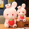 27/40CM Cartoon Simulation Anime Strawberry Holding Rabbit Doll Kids High Quality Rabbit Animal Toy Handmade Doll Birthday Gifts