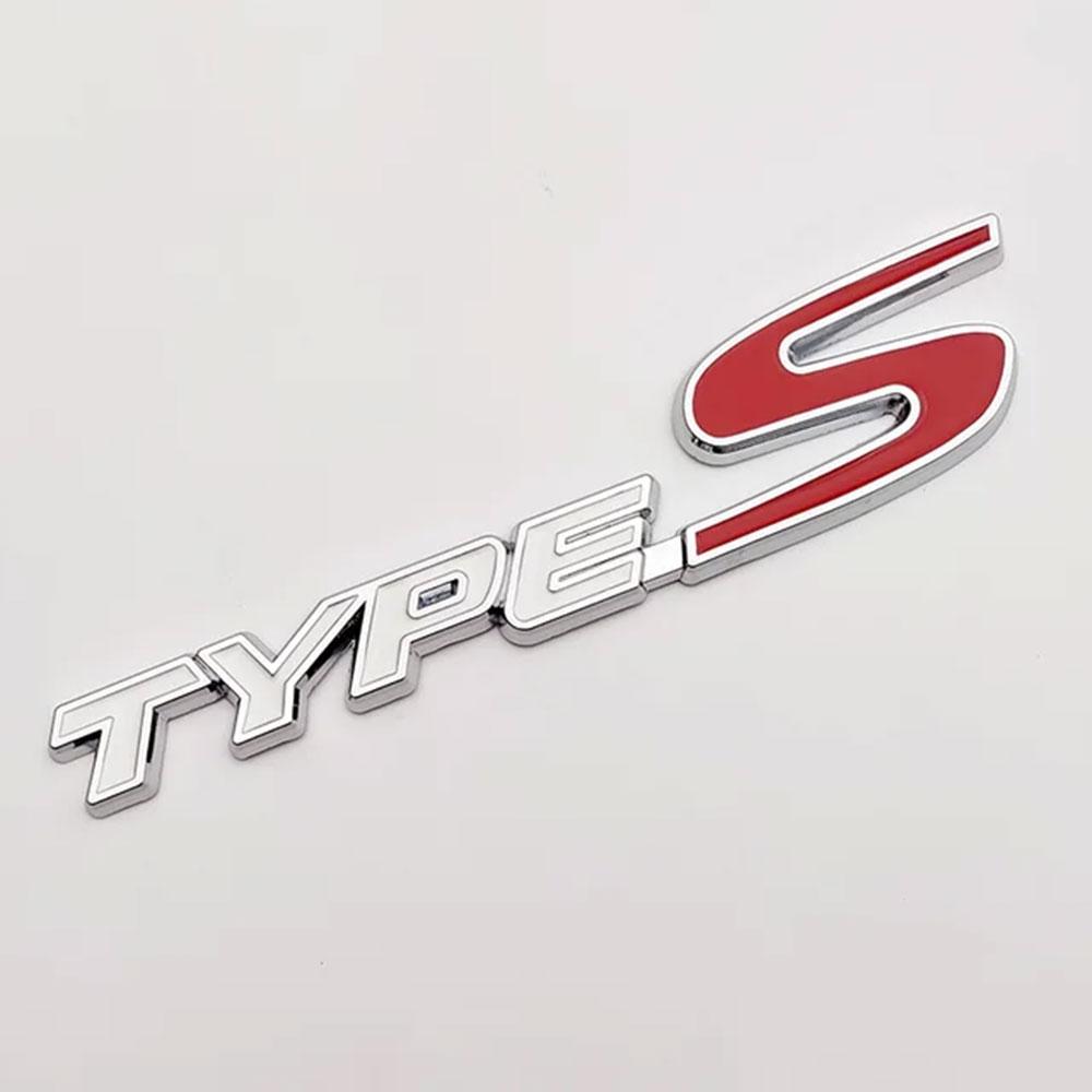 3D Metal Logo Type S Sticker Letter Front Grille Badge Car Rear Trunk Emblem Labels For Car Accessories