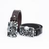 Cowhide Belt, Casual, Punk Skull Personality Men Trend Classic Belt Men