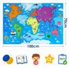 [PACZA] Tourist map of the world, continents, felt, Velcro, 100x70cm Z3491