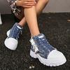 Fashion 2025 New Women Outdoor Big Sizes Sneakers High Top Women Comfortable Designer Shoes Canvas Lace Up Sneakers Zapatos De Mujer