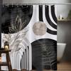 Mid-Century Modern Shower Curtain Black and White Shower Curtain for Bathroom Decorative Abstract Shower Curtain with Hooks