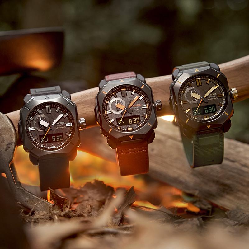 Casio Серия PRO TREK-Дисковый двойной дисплей-Солнечная батарея-Для улицы, городского леса, спорта-Солнечно-кварцевый механизм-Ремешок из смолы-Японские и корейские часы PRW-6900Y-1PR