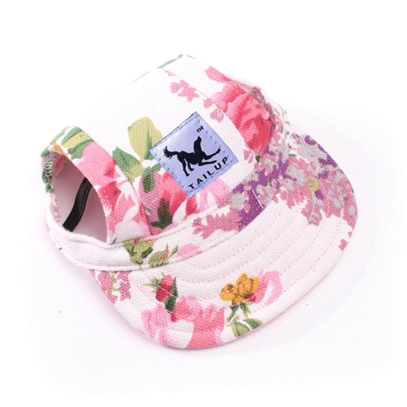 Cute Dog Baseball Hat Canvas Cap Adjustable With Ear Holes For Small Pet Dog Cats Outdoor Accessories Outdoor Pet Products 7D35