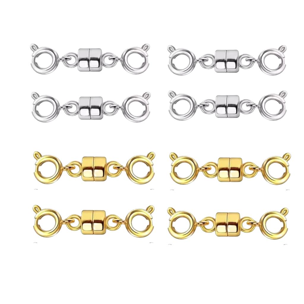 Двойные магнитные застежки для ожерелий, золотистые и серебристые, застежки-конвертеры для ювелирных изделий, удлинители для ожерелий, фурнитура для изготовления ювелирных изделий