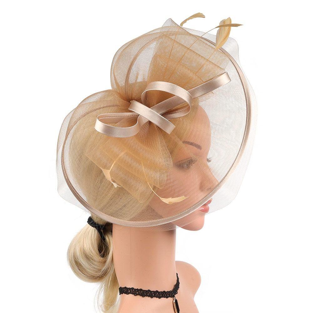 Feather Tea Party Hats Decorative Headband Hair Clip Vintage Bride Headpiece
