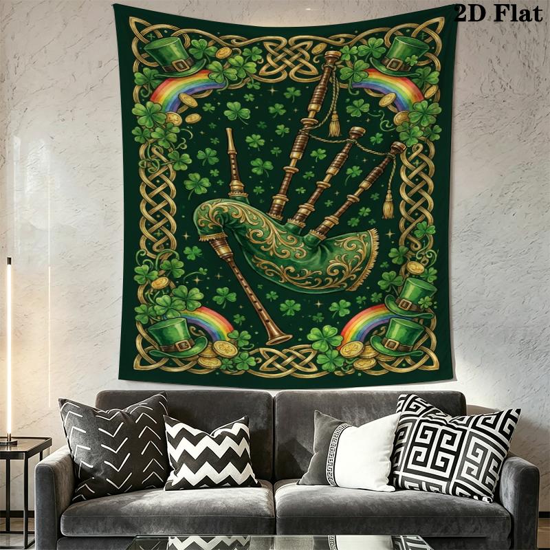 St.Patrick's Day Wall Tapestry Aesthetic Wall Hanging Printed Fabric Blanket Decorative Tapestries for Bedroom Living Room Home Decor