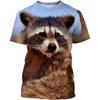 New Raccoon T-Shirts Cute Animal 3D Print Streetwear Men Women Casual Fashion Oversized T Shirt Kids Boy Girl Tees Tops Clothing