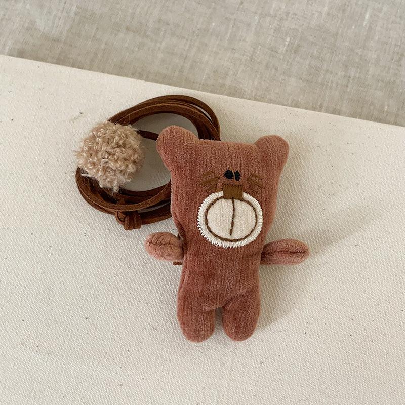 Корейская версия мультяшного милого тканевого трехмерного хлопкового наполнителя с изображением животных на шее, женский милый универсальный свитер, цепочка, аксессуары, кулон