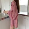 Chiffon Women Shirt Blouse Solid Color Female Loose Cardigan Casual Long Sleeve Top
