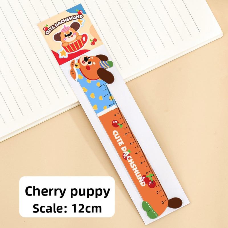 Мультяшная длинная собака магнитная закладка линейка, милый студент, высокий уровень внешности, гибкая линейка, магнитная прямая линейка неправильной формы