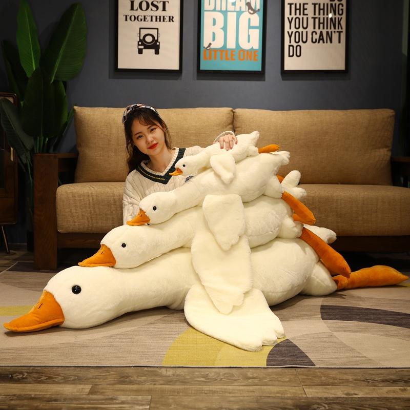 Delightful White Goose Huge Pillow Plush Sleeping Toy Cushion Gift