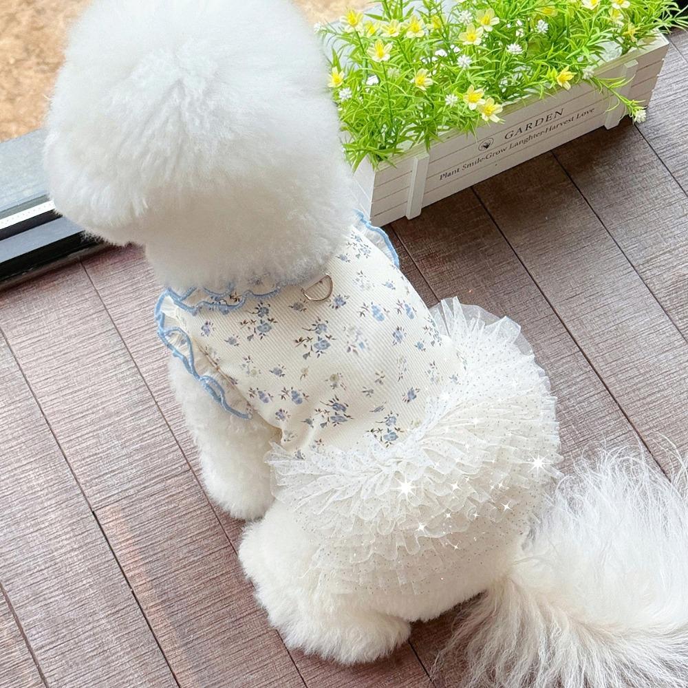 Pet Costumes Summer Thin Pet Floral Dress Comfortable Sleeveless Dog Skirt Breathable Puppy Sweatshirt Pet Supplies
