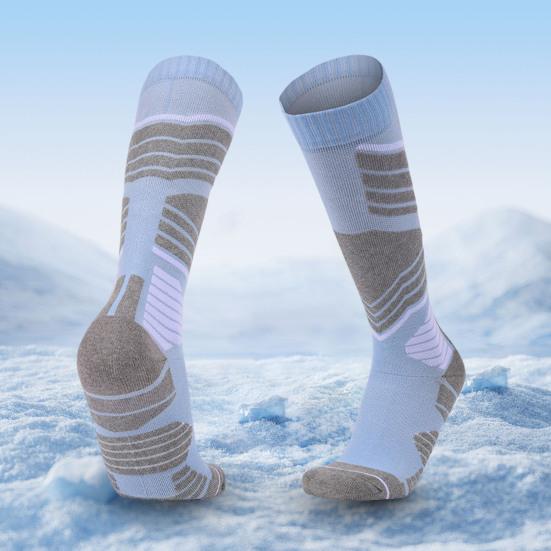 1 пара зимних лыжных носков для женщин, теплые носки для походов, высокие до колена, хлопковые носки для сноуборда, катания на лыжах и велоспорта на открытом воздухе