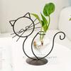 Simple cat iron flower pot hydroponic flower vase creative home living room restaurant table decoration creative ornaments