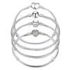 925 Silver Color Charm Bead Bracelet For Women Original Charms Heart Family Ball Star Bracelets Bangles Snake Chain DIY Jewelry