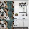 Funny English Bulldog Shower Curtain For Bathroom, Waterproof Shower Curtain With 12 Hooks, Modern Bath Curtains For Tub, Show