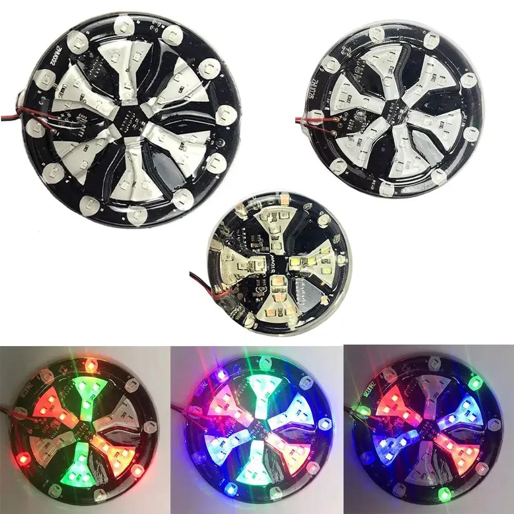 Colorful Atmosphere Lamp Motorcycle Car LED Strobe Light Flash Lamp Car Styling Modified Snowflake Lights Fire Wheel Lights