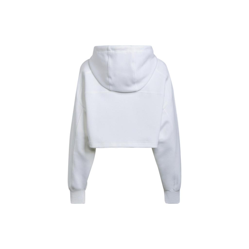 Adidas X Stella McCartney Pure Color Logo Мини-куртка на молнии с капюшоном Женские куртки Белые H59963