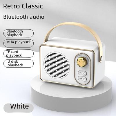 Портативный ретро мини Bluetooth-динамик с USB, TF-картой, FM и высококачественным звуком для использования на открытом воздухе