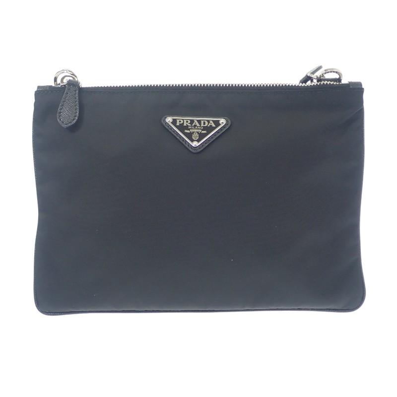 PRADA  1BH046 Shoulder Bag black/NERO Nylon/leather Women