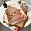 70CM×70CM Imitation Silk Printed Versatile Scarf for Women - Multifunctional Decorative Silk Neck Scarf