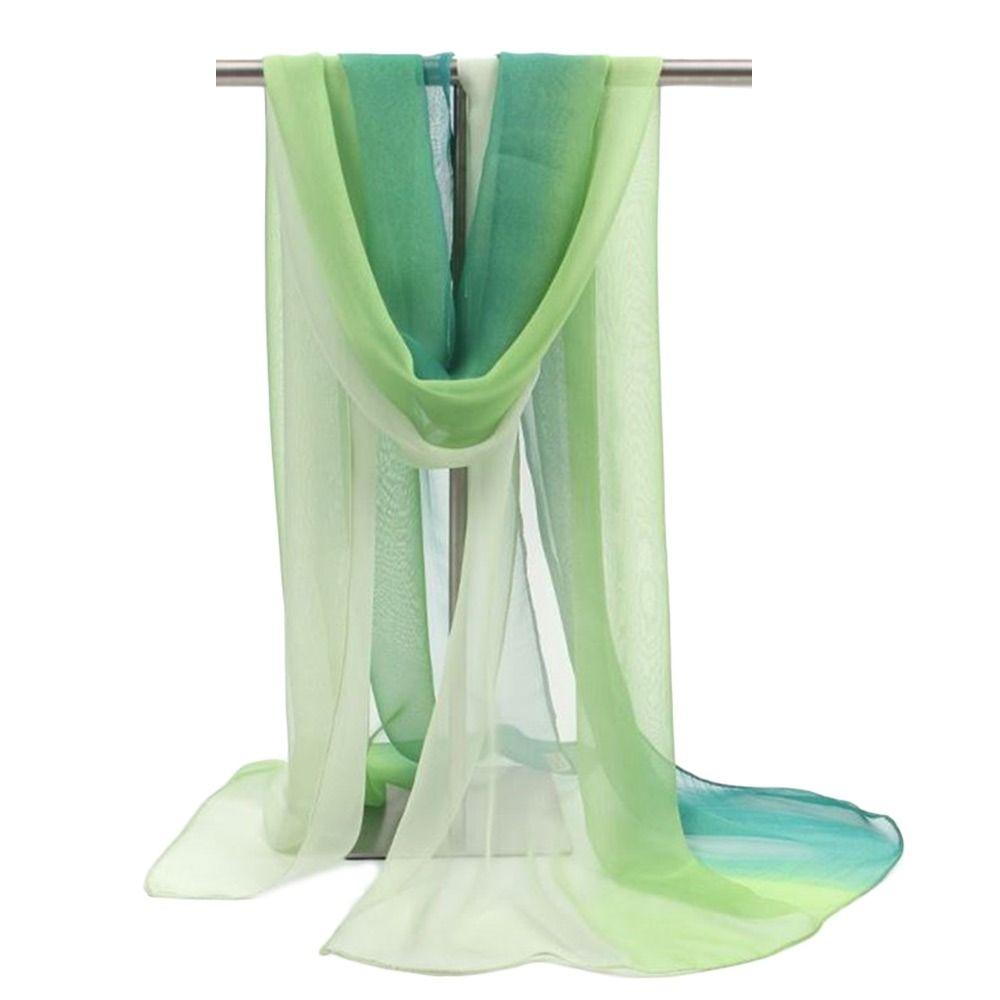 Sun Protection Shawls Gradient Solid Color Pashmina Summer Wrap Hijab  Women