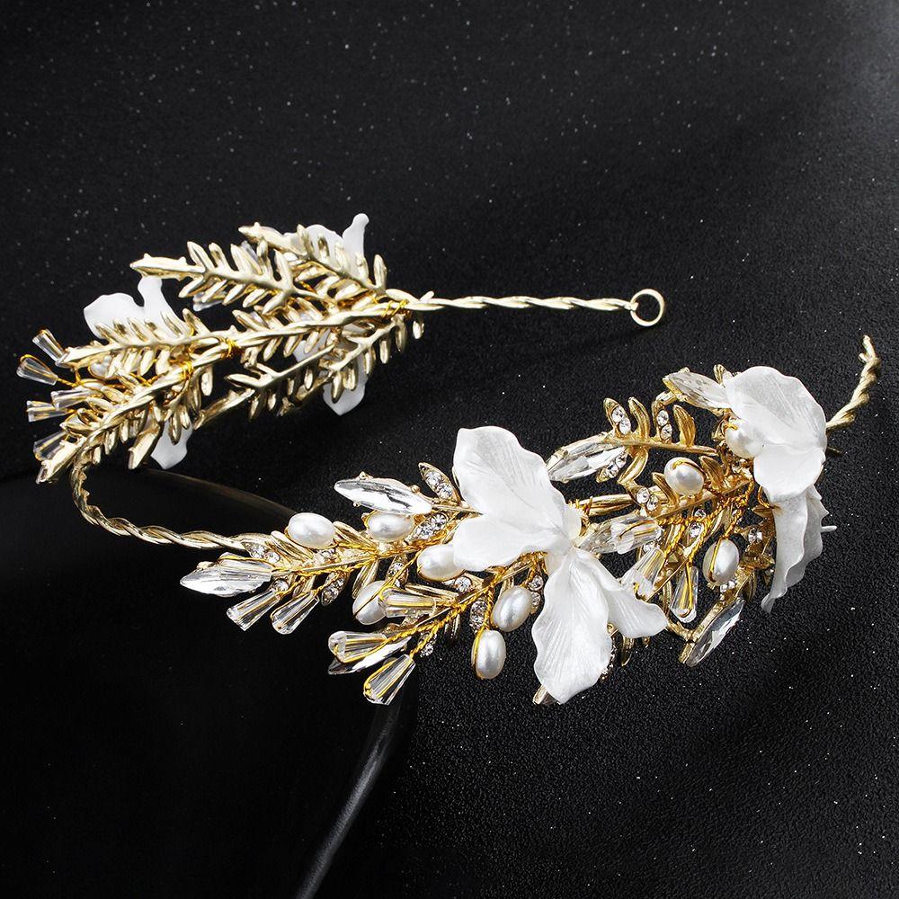 Handmade Bridal Headwear Earring Set Tassels Earring Flower Headbands Female Decoration