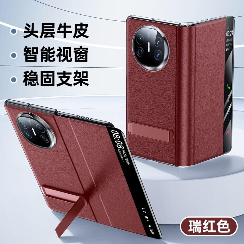 Premium Genuine Leather Flip Case Mate X6 X5 X3 With Magnetic Stand Smart Window Scratch Resistant