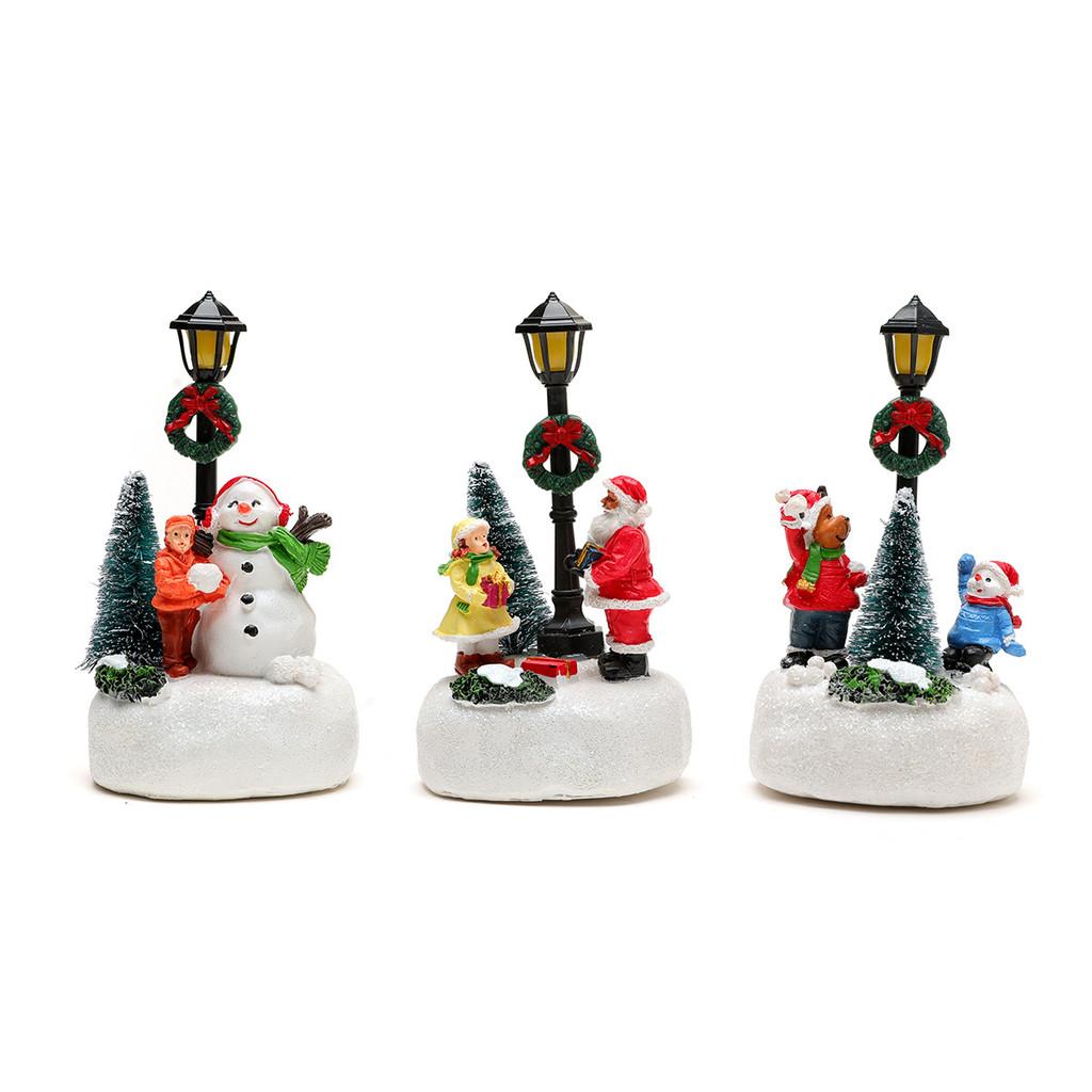 Cartoon Resin Christmas Ornament With Illuminated Effect For Holiday Party Decor