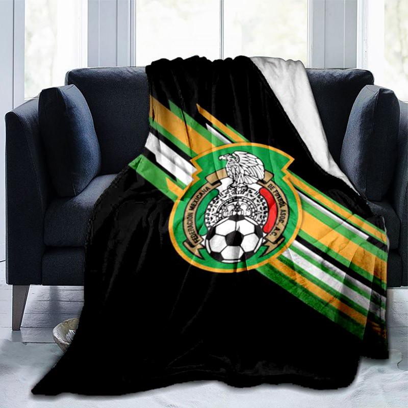 Mexico Football Team Emblem Printed Throws Blanket Soft Flannel Blankets for Couch Bed Gifts for Men Women Picnic blanket Christmas gifts
