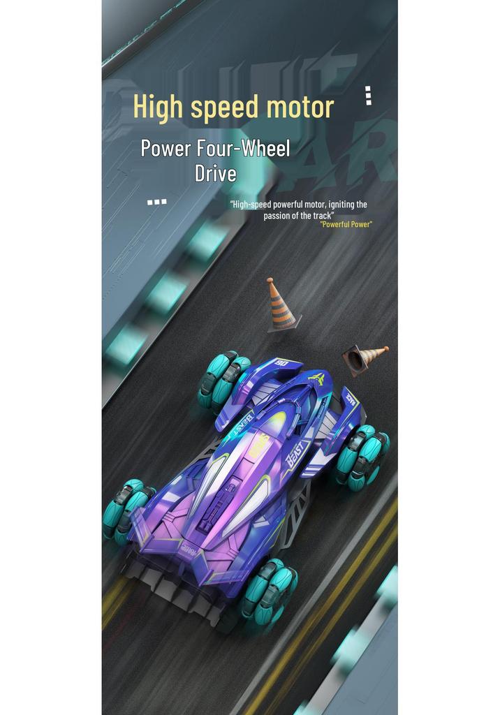 Remote Control 2.4G Gesture-Sensing Drift RC Car, Four-Wheel Drive, Rechargeable Stunt Toy for Kids.