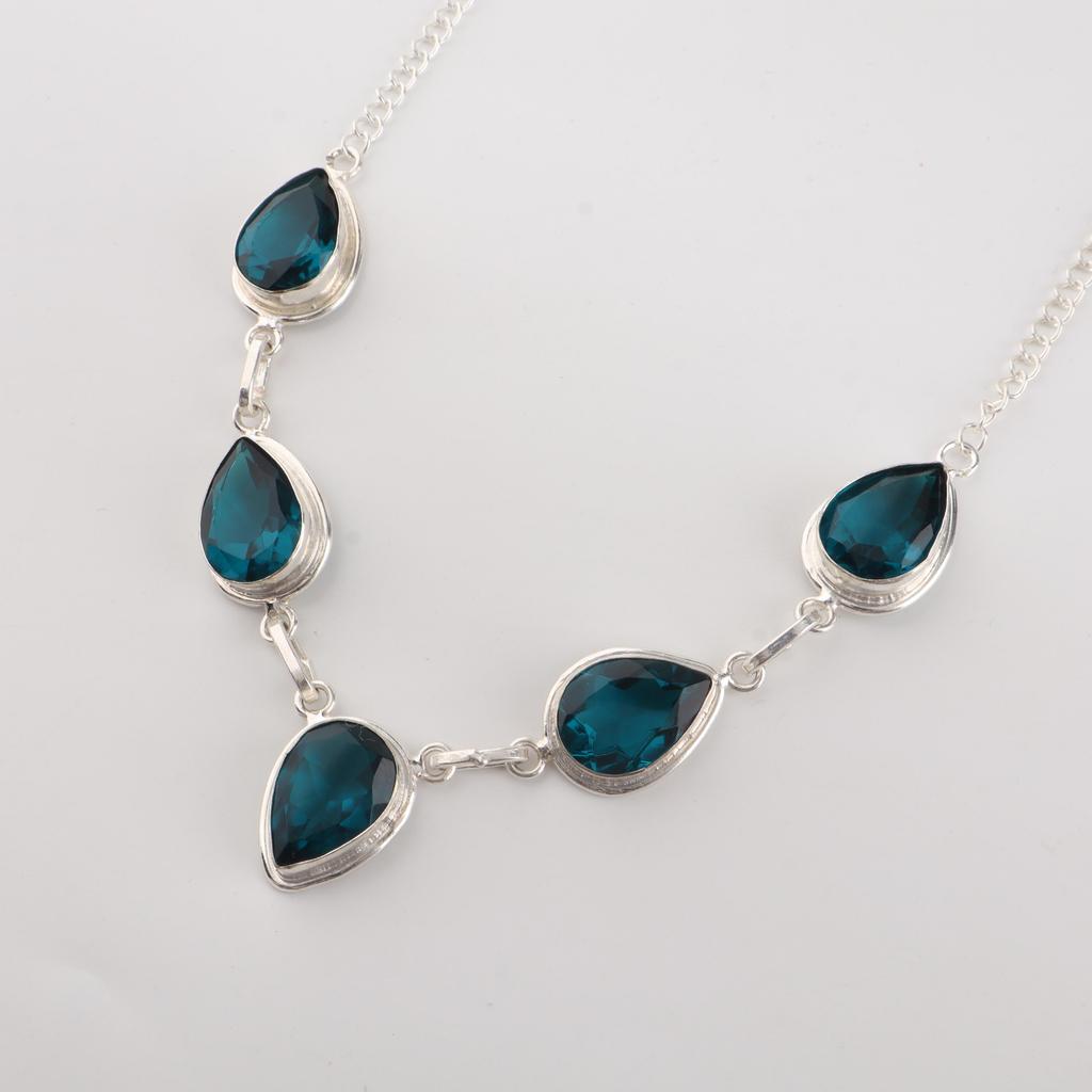 Ожерелье из апатита и серебра 925 пробы, ручной работы, на день рождения RN-1-2