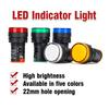Indicator Signal Lamp Light Ad16-22Ds 22Mm Panel Mount Dc 12V 24V 110V 220V 380V Red Green Yellow Blue White Led Bulbs 20Ma