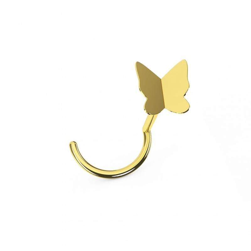 KODY PIERCING 9k Solid Yellow Gold Butterfly Nose Piercing Screw - Quality Piercing