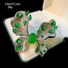 Luxury Emerald Butterfly Full Zircon Brooch Pin Temperament Elegant Rose Peony Corsage Suit Jacket Accessories Women Jewelry