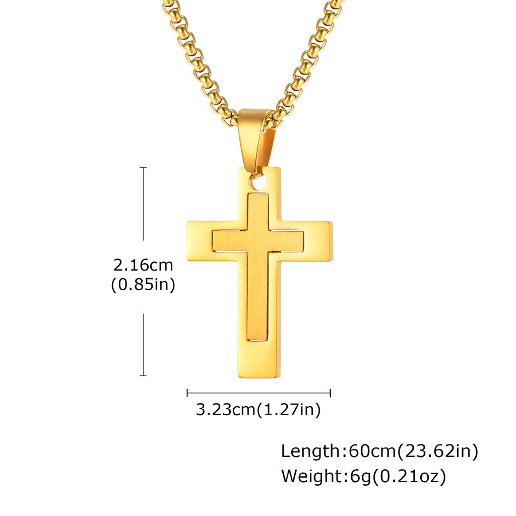 Мужские и мальчишеские necklaces с подвеской в виде креста, водонепроницаемые necklaces из нержавеющей стали, христианские религиозные украшения для молитвы, подарок