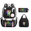 Cartoon Game Printing Primary And Secondary School Students Schoolbag Three-Piece Set Children'S Meal Bag Pencil Case