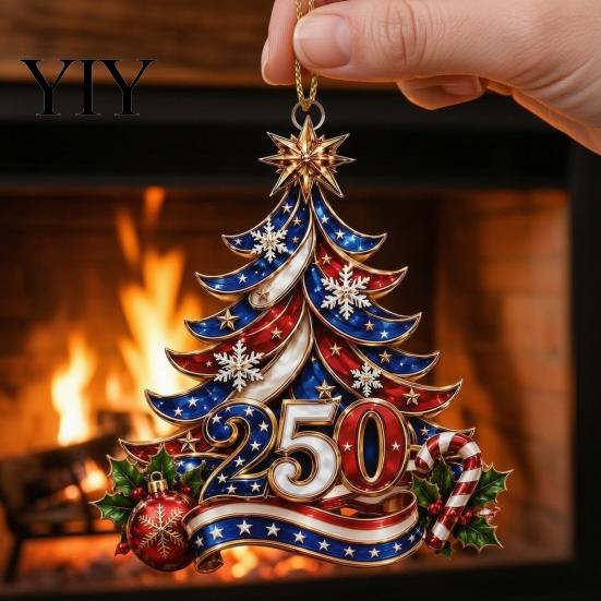 Festive Party Decor Christmas Acrylic Hanging Ornament, Glowing Tree for Window Decorative Home Accents Wall, Holiday Decoration, Indoor Outdoor Gift