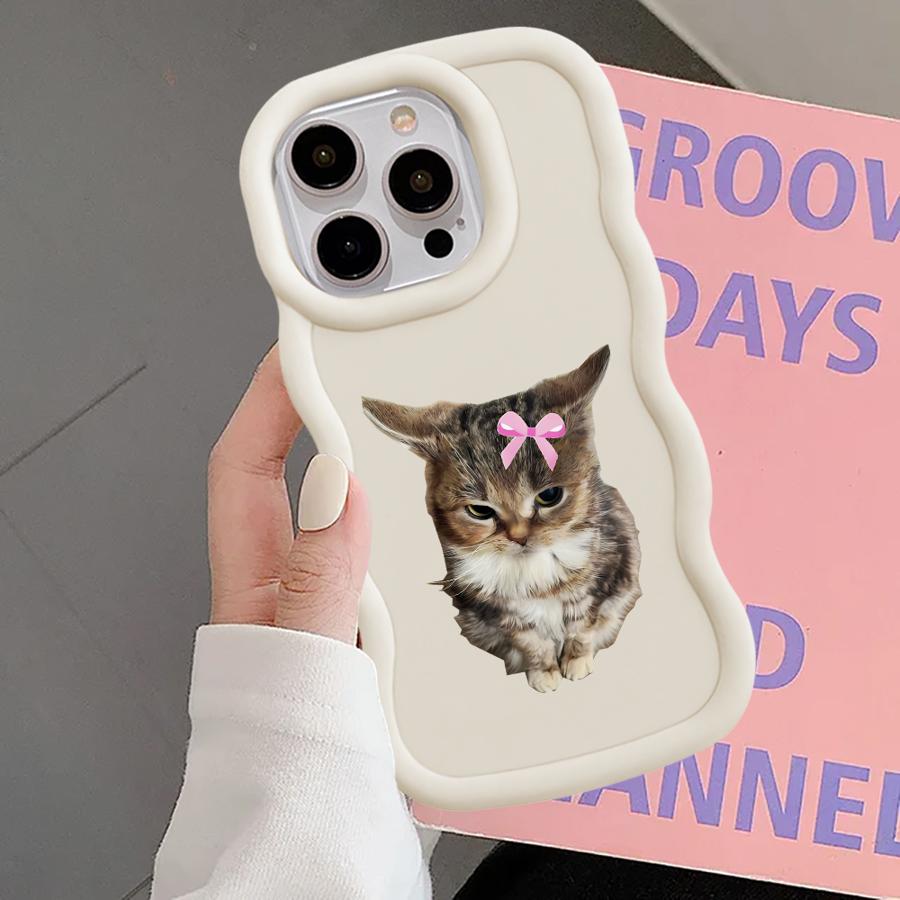Чехол-футляр 'Злой кот с бантом' для iPhone 15 Plus 12 16 Pro Max 8 11 XR 14 13 17 Air Soft Чехол для телефона