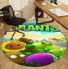 Plants vs. Zombies Pattern Round Rug, Indoor/Outdoor Mat, for Picnic, Gameroom, Bedroom, Office, Living Room, Home Decor Carpet, Birthday Gift