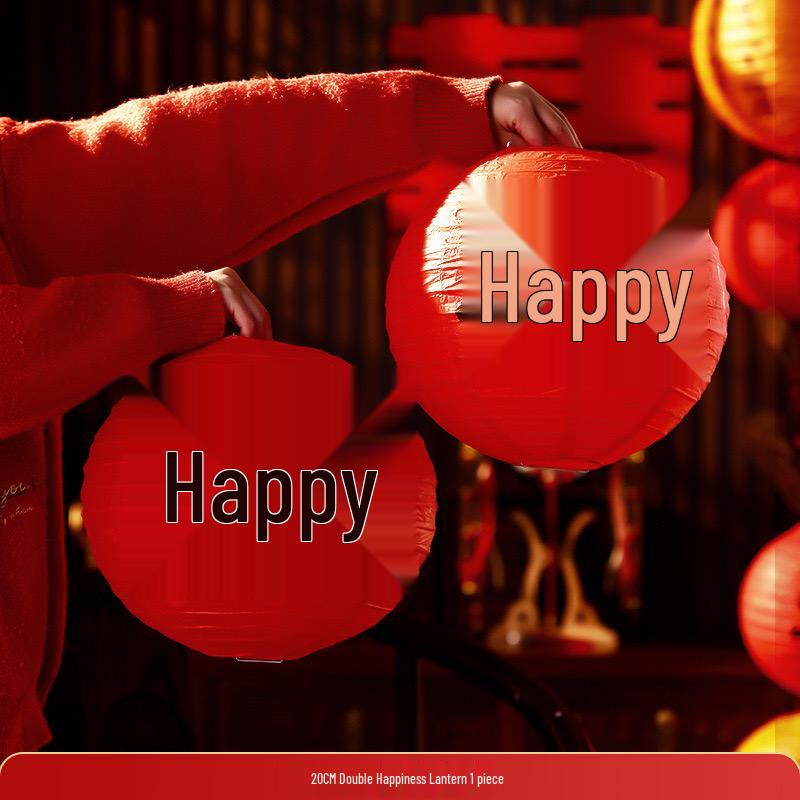 Набор для украшения китайской свадебной комнаты «Двойное счастье» с фонариками и сотовыми украшениями для спальни, реквизит для фото