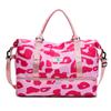 Раздельная спортивная сумка для фитнеса с леопардовым принтом, женская дорожная сумка большой вместимости, расширяемая сумка для хранения с разделением, сумки для обуви