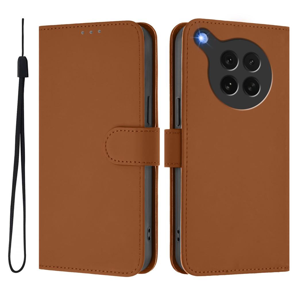 For Oppo Find X8s 5G Case Solid Color Wallet Leather Phone Cover with Strap