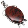Necklace Mahogany Obsidian Gemstone Gift For Her 925 Silver Jewelry 2.25"