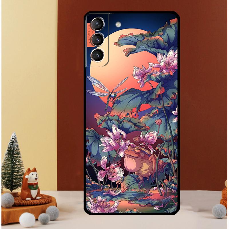Japanese Style Art Japan Case For Samsung Galaxy S23 S24 Ultra S8 S9 S10 S22 Plus Note 10 20 Ultra S20 S21 FE Cover