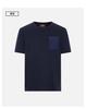 Men's Classic Solid Color Short-Sleeved T-Shirt with Zipper Pocket