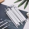 10PCS/Lot Hot Writing Supplies Office Gel Pen Refills White Color Shell Medium Nib Core Black Ink