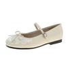 Soft Bottom Shallow Mouth with Bow Mary Jane Single Shoes Women's Summer New Flat Bottom Fashion Casual